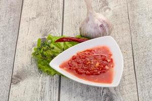 Spicy tomato and garlic sauce photo
