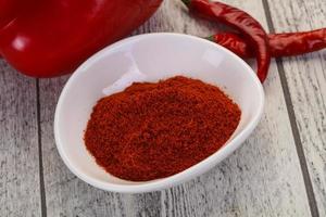 Paprika powder in the bowl photo