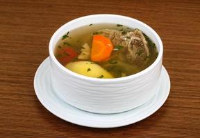 Beef soup with vegetables photo