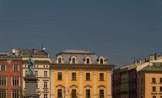 Beautiful facade of old town house in Krakow, Poland photo