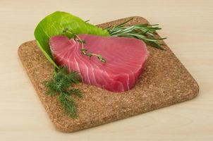 Raw tuna steak photo