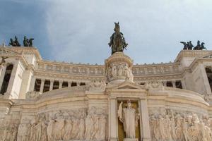 Equestrian monument to Victor Emmanuel II near Vittoriano at day in Rome, Italy photo