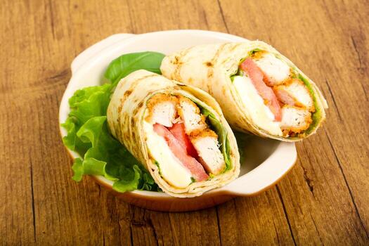 rollo de pan de pollo foto