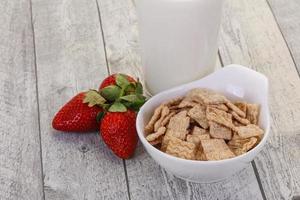 Wheat flakes for breakfast photo