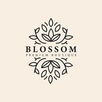 abstract beautiful and elegant flower wreath logo concept vector