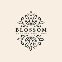 abstract beautiful and elegant flower wreath logo concept vector