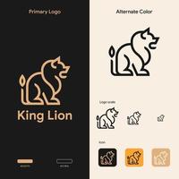 elegant outline lion logo concept vector