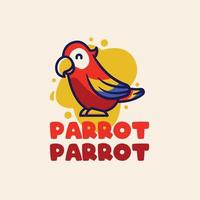 cute and fun parrot bird illustration vector