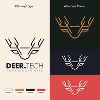 concepto de logotipo de ciervo elegante y moderno vector