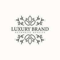 luxury outline floral logo concept vector