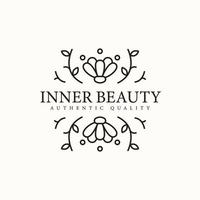luxury outline floral logo concept vector