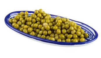 green peas, in a bowl, isolated, white background photo