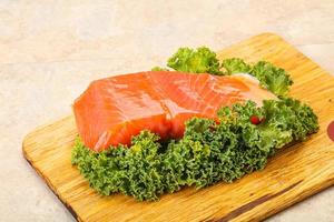 Salmon fillet slice for cooking photo
