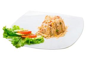 Shrimps with fried rice photo
