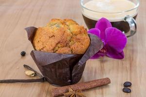 Muffin with coffee photo