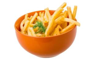 French fries on white background photo