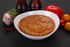 Famous Spanish gazpacho tomato soup photo