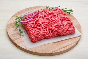 Raw beef minced meat photo