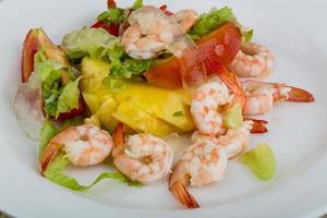 Shrimps with aloe vera salad photo