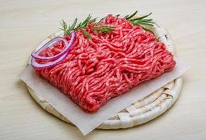 Raw beef minced meat photo