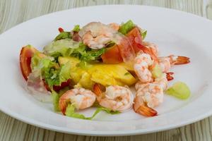 Shrimps with aloe vera salad photo