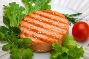 Salmon burger cutlet photo