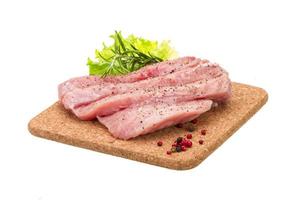Raw pork steak photo
