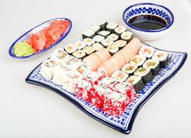 Sushi Set - Different Types of Maki Sushi and Nigiri Sushi photo