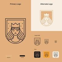 concepto de logotipo de mujer elegante y de belleza vector