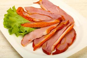 Sliced duck breast photo