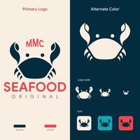 simple and elegant crab logo concept vector