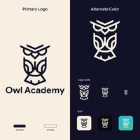 elegant outline owl logo concept vector