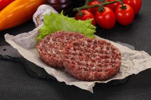 Raw burger cutlet photo