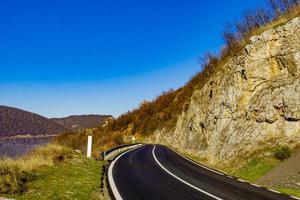 Danube roadway at Djerdap in Serbia photo
