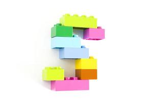 Colorful toy brick letter S photo