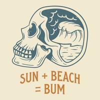 Sun beach vintage summer t shirt Design vector