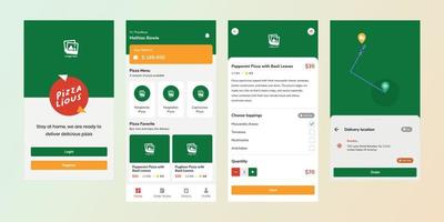 Food delivery ui design template vector. Mobile app user interface design concept vector