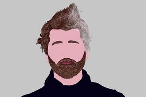 vector de barba súper realista