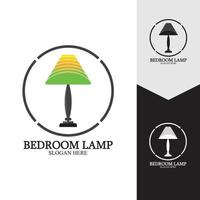 Bedroom lamp vector icon background