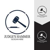 Hammer of a judge icon vector