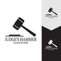 Hammer of a judge icon vector