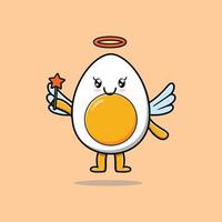 Cute Cartoon boiled egg in the form of fairy vector