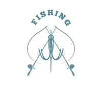 Ilustración de plantilla de diseño de logotipo de pesca. logotipo de pesca deportiva vector