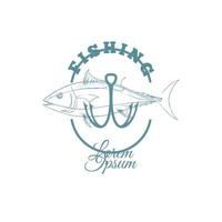 Ilustración de plantilla de diseño de logotipo de pesca. logotipo de pesca deportiva vector