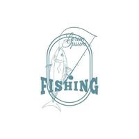 Set of vintage fishing emblems, labels, badges, logos. Layered, separate text, isolated on a white background vector