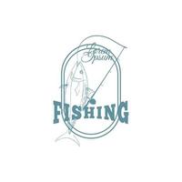 Set of vintage fishing emblems, labels, badges, logos. Layered, separate text, isolated on a white background vector