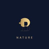 Initial logo letter B luxury style. Vintage nature floral Leaves concept logo design template vector