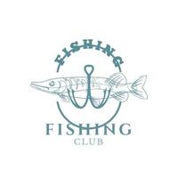 Fishing logo design template illustration . Sport fishing Logo vector