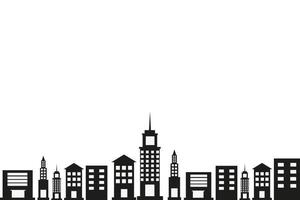 Silhouette city cashless society business concept. vector