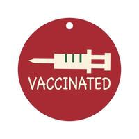 The syringe vaccinated ornament sign. vector